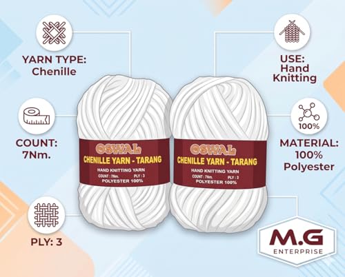 Image of M.G Knitting Wool Yarn, Soft Fancy Feather Wool White 400 GMS Best Used with Knitting Needles, Soft Fancy Wool-FB Art-HEJ