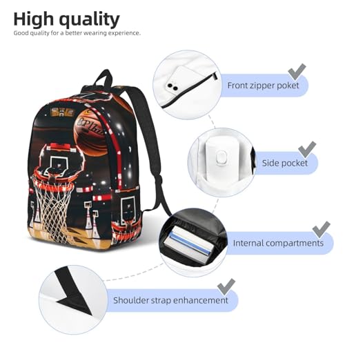 Sac à dos d'extérieur imprimé basket finitions durables rando - 5