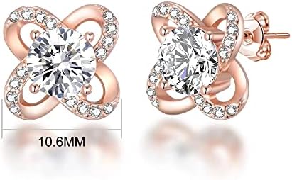 Rose Gold Plated Orbit Earrings Created with Zircondia® Crystals