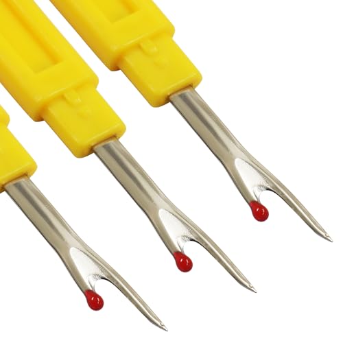 Hordion 6 PCS Seam Ripper Stitch Remover Tool, Yellow Seam Ripper Thread Cutter for Sewing Crafting Removing Embroidery Hems and Seams