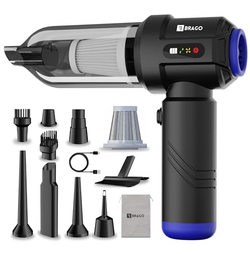 Brago TurboVac Cordless Car Vacuum Cleaner | 18,000Pa | 4X Powerful Suction | 9600mAh | 35 mins Runtime | BLDC Motor | 3 Speed Suction | Portable...