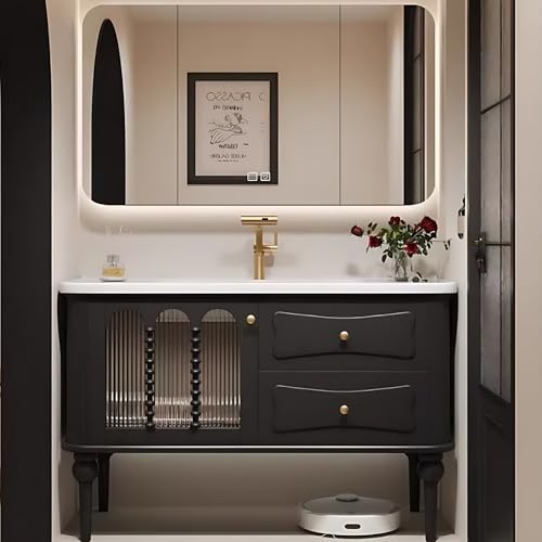 Genpai Bathroom Vanity with Sink - Bathroom Vanity with LED