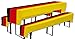 Produktbild Bierbank Hussen Deutschland, 3er-Set,Tisch: 50x220cm, Bank: je 25x220cm, Polyester