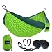 Kootek Camping Hammock Portable Indoor Outdoor Tree Hammock with 2 Hanging Straps, Lightweight Nylon Parachute Hammocks for Backpacking, Travel, Beach, Backyard, Hiking (Sky Blue/Blue, L)