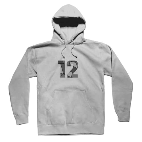 Sweat à capuche melange grey unisexe numéro 12 en maille douce et coupe confort