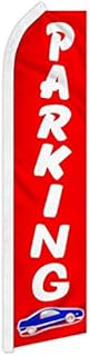 Parking (Red) Swooper Feather Advertising Flag - Perfect for Events, Festivals, Office Buildings