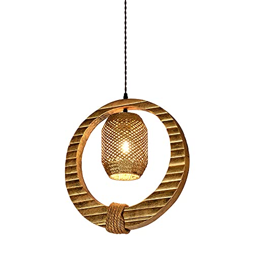 Suspension de plafond luminaire rotin herbe de bambou E27 lustre suspendu restaurant bar