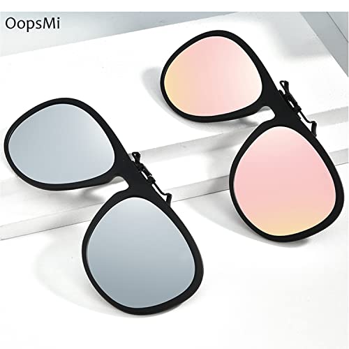 Polarized Clip on Sunglasses Unisex Over Prescription Glasses Flip Up TR90 Frame2