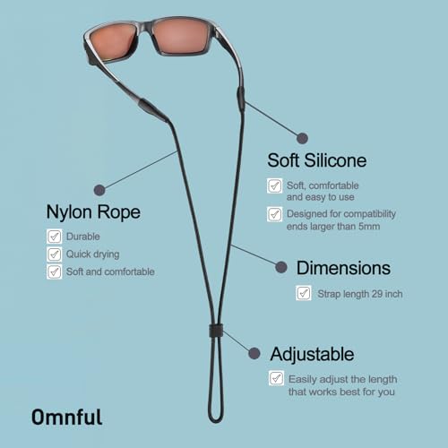 Omnful Eyeglasses Strap Holder, Glasses Strap - Eye Glasses Holders Around Neck - Adjustable Sunglasses Straps String for Men Women Kids - Eyewear Retainer Cord Chain Lanyard (4pcs Pink) - Thumbnail 6
