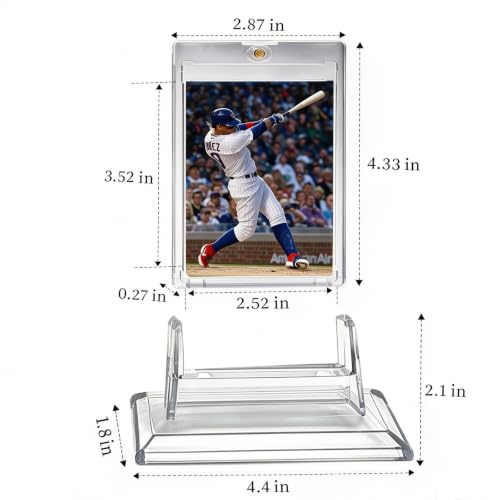 4PCS Magnetic Card Holders for Trading Cards, Card Protector Holders with Acrylic Stands Bases, Baseball Card Holders Fit for MTG, Game Cards, Sports Cards, Football Cards, Baseball Cards (4PCS) by superaimi - Used condition - Image 3
