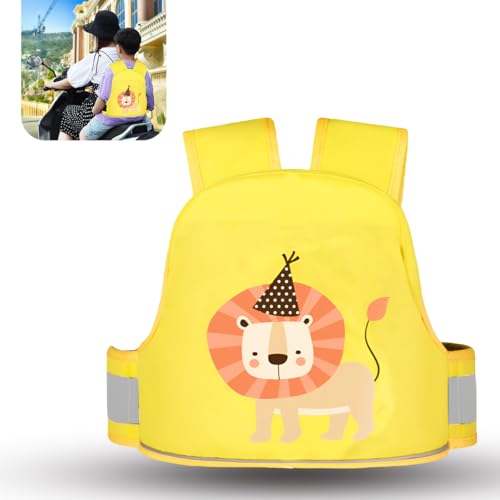 Image of Tony Stark Kids Safety Belt for Two Wheeler with Reflective Strips, Portable Seat Belt Children Motorcycle Harness for Motorcycle Bike, Adjustable Safety Harness for Boys Girls (Little King)