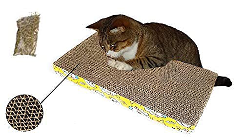 Sage Square Jumbo Size Scratching Board Scratch Pad Cum Healthy Toy with Catnip for Cat/Kitten/Puppy/Yellow Color (B084Q8KH13) Amazon Price History, Amazon Price Tracker