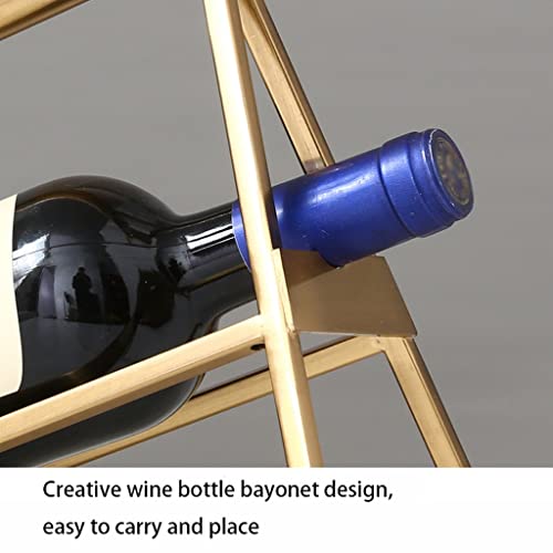 Soporte rústico para botellas de vino de metal miniatura 3