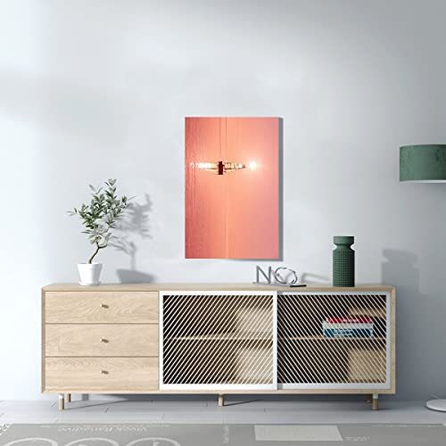 Tableau déco toile imprimée coucher de soleil rose bateau à voiles - 3