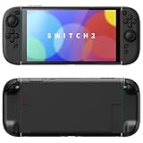 PlayVital Nintendo Switch 2（2025）対応ハードカバー 保護ケース 付けたままドックに対応 折りたたみ式スタンド＆親指グリップ付き–【ブラック】