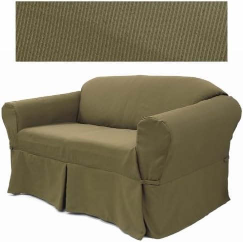 Elegant Ribbed Coco Furniture Slipcover Loveseat 632
