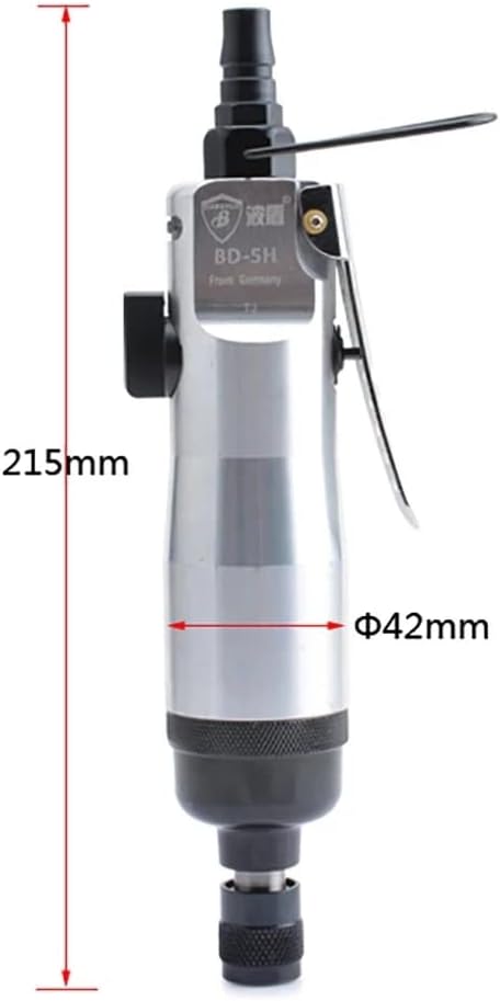 High Torque Pneumatic Screwdriver- Powerful Air Screw Driver Adjustable Speed 9000RPM with 5Pcs Heads