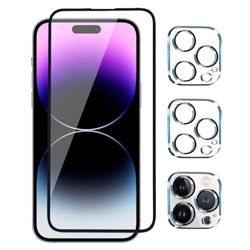 Image of Premium Tempered Glass Screen Protector with Camera Lens Protector for iPhone 14 Pro - Ultra-Clear, Anti-Scratch, Easy Installation