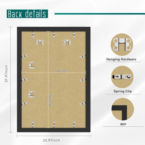 Image of Picrit 24x36 Black Poster Frame, Picture Frame for Wall, 3 Pack
