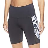 Gaiam Women's Yoga Short - Performance Spandex Compression Workout & Training Shorts w/Phone Pocket - Asphalt Grey, Large