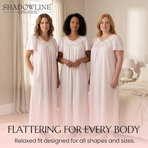 Image of Shadowline Women's Petals 53 Inch Short Flutter Sleeve Long Gown