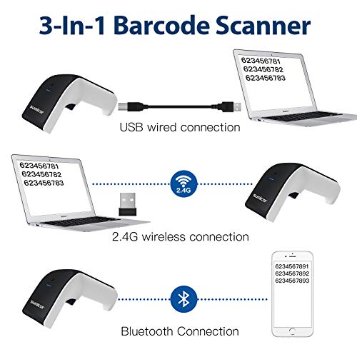 Scanner de codes-barres 2D Bluetooth portable sans fil QR Code USB - 3
