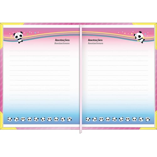 Tilibra - Agenda Costurada Mini 7,8 x 10,8 cm Lovely Friend 2025 - Colorido Degradê All Feelings