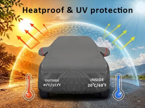 Image of Auto Hub Car Cover Compatible with Mhindara BE 6 with Mirror Pocket, Waterproof Layers, BE 6 Car Cover Waterproof - Taiwan Grey
