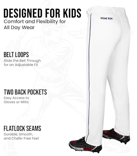 Exxact Sports Calça de beisebol masculina Home Run – Comprimento total, ajuste semirelaxado, calça d