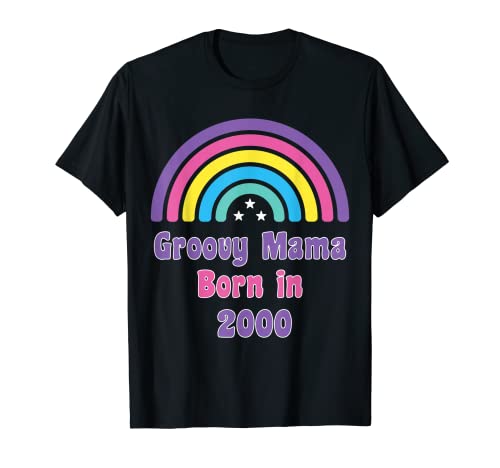 Groovy Mamá Nació En 2000 Groovy Retro Cumpleaños Para Mujeres Camiseta