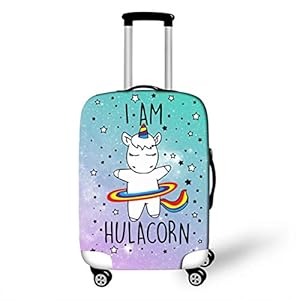 OSVINO Kofferhoes, beschermhoes, eenhoorn-serie, vaste ritssluiting, voor 18-28 inch reiskoffer, Eenhoorn1., L/26-28 Zoll, koffer