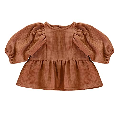 Camiseta infantil infantil bebê meninas primavera verão algodão sólido manga longa roupas espaço T (