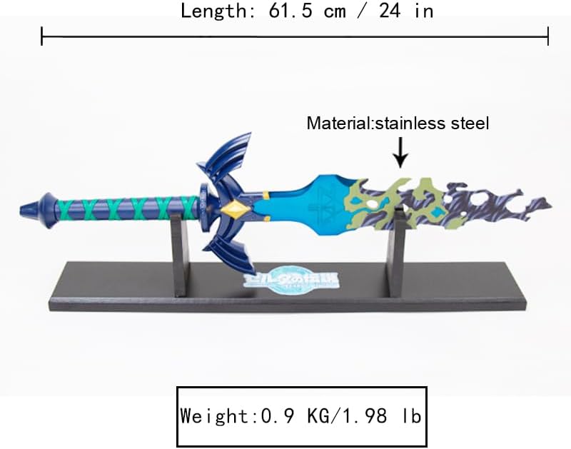 Miniatura 2 de Espadas maestras de acero al carbono Legend of Zelda Link Master de metal real Excalibur para colección y cosplay, múltiples opciones de estilo de