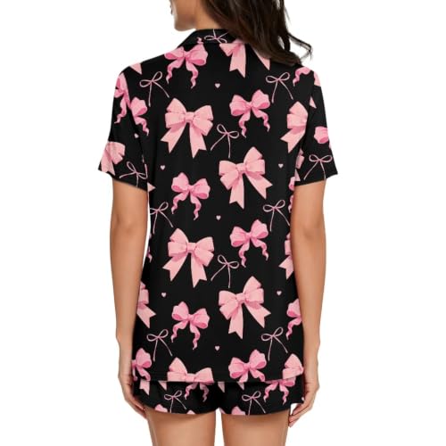 Image of Women's Short Sleeve Sleepwear Pajamas Nightwear with Pockets