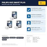 3er Pack Philips Hue Smart Plug weiß, smarte Steckdose, kompatibel mit Amazon Alexa (Echo, Echo Dot), 8,4 x 5,1 x 5,1 cm – Ansicht 2