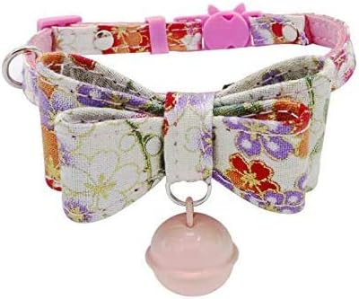 Reflective Cat Collar with Bell, Solid & Safe Collars for Cats,Pet Collar with Bow Tie, Breakaway Cat Collar for Cats and Small Dogs
