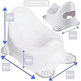 Babycurls Steady Potty with Non Slip Grip Feet - Easy to Clean Loo Training for Kids Toddlers Infants Practical Lightweight and Portable with High Back and Carry Handle (White) - Image 4