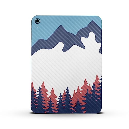 Image of MightySkins Carbon Fiber Skin Compatible with Apple iPad 10.9 inch 10th Gen (2022) Full Wrap Kit - Winter Scape | Protective, Durable Textured Carbon Fiber Finish | Easy to Apply | Made in The USA