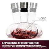 Modern Innovations Red Wine Decanter with Aerator Lid for Wine Lovers - Double Decanter Set with Aerating Carafe - Image 3