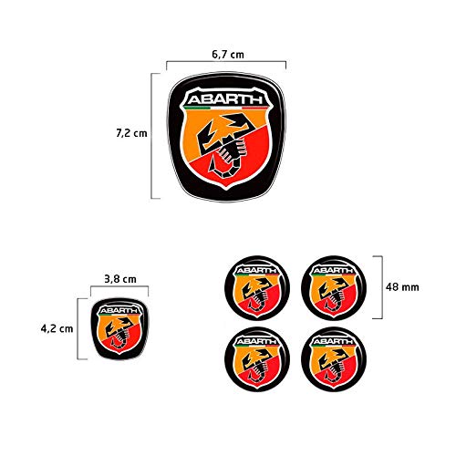 Kit 5 Adesivos Emblemas Abarth Fiat Mobi 2016 Até 2020
