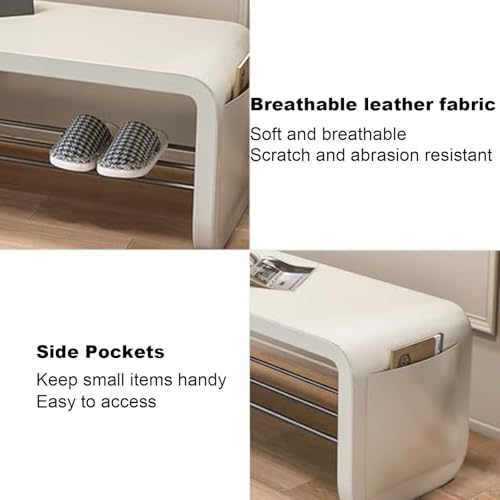 Banc à chaussures avec rangement latéral meuble résistant idéal petits espaces - 7