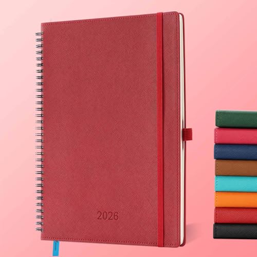 IN-LUXPRO Agenda 2026: Agenda Semainier et Carnet de Notes A4 Grande 29x21,7 cm Spirale,...
