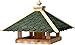 Produktbild dobar® 98540FSCe Großes Vogelfutterhaus - XL Vogelvilla aus Massivholz - Vogelhaus mit Bitumen Dachschindeln - Futterstation für Ständermontage - Futterspender Wildvogel - 54 x 54 x 38 cm - Grün
