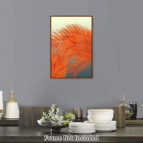 Eorntdy Canvas Wall Art Unframe Tropical Orange Leaves Pictures Painting Canvas Paintings Leaves Wall Art For Living Room Bathrooms Home Modern Office Decor Canvas Art Wall Decor 12X18Inch #TOP2