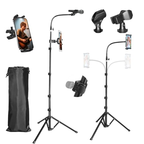 Foldable Mic Stand with Phone Holder