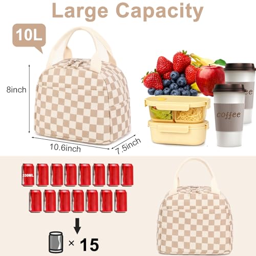 image for Bluboon Lunch Bag for Women Men Cute Corduroy Lunch Tote Bags Reusable