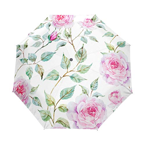 Formrs Automatic Umbrella, Rose Pink Umbrella Compact Lightweight, Waterproof Windproof For Sun Rain Travel #TOP1