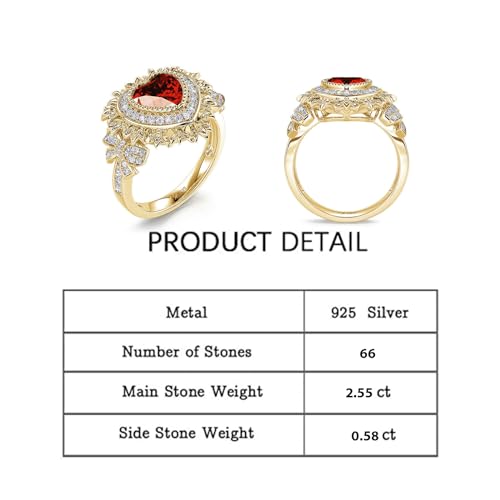 Jeulia 2.5 CT Wedding Ring for Women, Sterling Silver Engagement Rings Heart Cut CZ Promise Rings for Her Romantic Valentine's Day Bridal Set Jewelry with Gift Box2