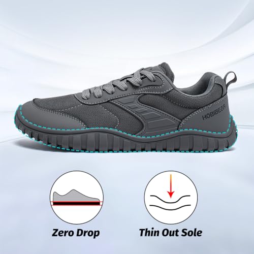 Image of HOBIBEAR Wide Barefoot Shoes for Womens Mens Minimalist Trail Running Hiking Sneakers Comfortable Lightweight
