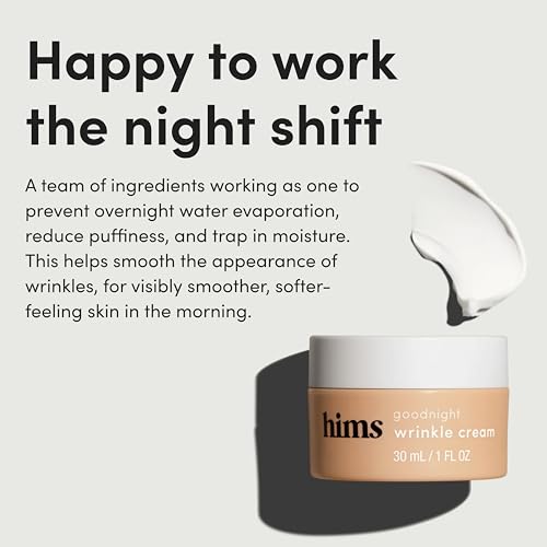 hims Goodnight Wrinkle Cream - Hyaluronic Acid & Shea Butter - Face Moisturizer for Fine Lines & Dry Skin - Deep Hydration Night Cream for Men - Non-Greasy, Paraben-Free & Vegan - 1 Fl Oz - Image 4